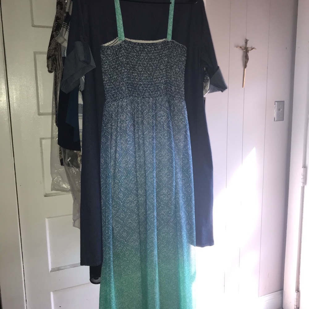 Blue long Sun dress